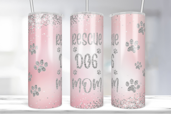 20oz Skinny Tumbler Wrap Rescue Dog Mom