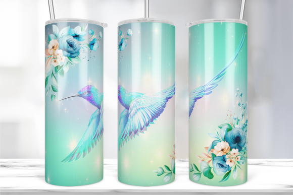 Floral Hummingbird Tumbler Wrap
