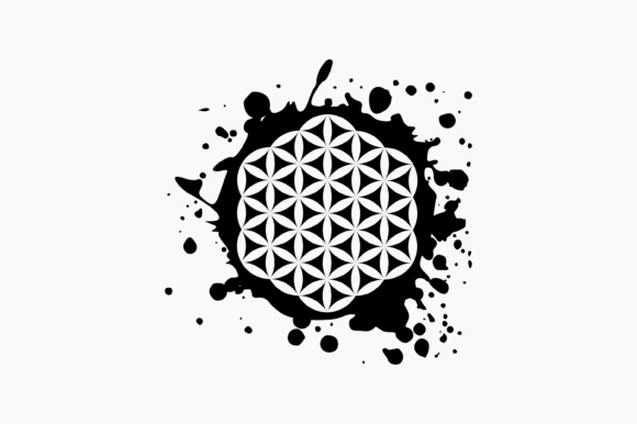 Flower of Life Splat Ink