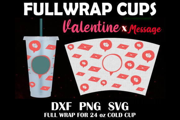 Full Wrap 24 Oz Cold Cup Message Love