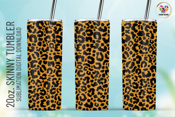 Gold Leopard Glitter Tumbler Wrap