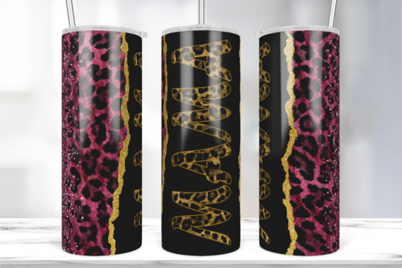 MAMA Leopard Glitter 20oz Tumbler