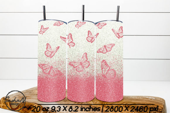 Pink Butterflies Sublimation Tumbler