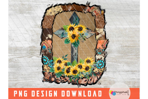 Rustic Cross with Sunflower