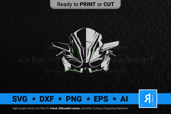 Sport Motorcycle Logo Silhouette Green