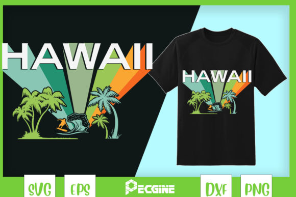Surfing Hawaii Tropical Beach Palm Trees
