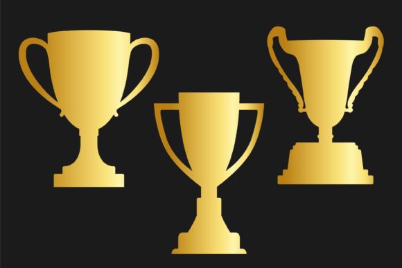 Trophy Cup, Award, Flat Style Vector